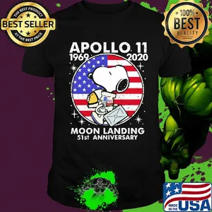 Snoopy apollo 1969 2020 moon landing 51st anniversary american flag independence day vintage shirt
