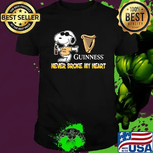 Snoopy guinness beer never broke my heart shirt