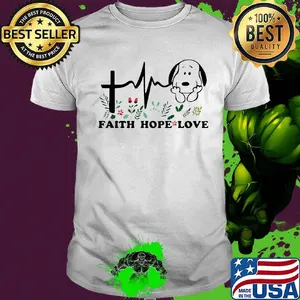 Snoopy heartbeat faith hope love shirt