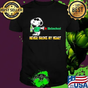 Snoopy heineken beer never broke my heart shirt