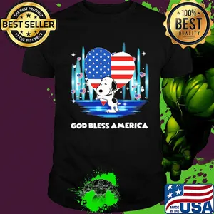 Snoopy hug heart god bless america flag independence day shirt