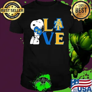 Snoopy hug heart love north carolina agricultural and technical state university shirt