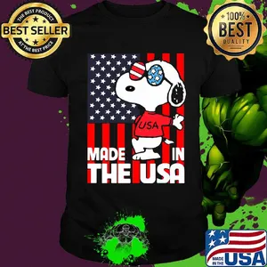 Snoopy made in the usa flag independence day shirt