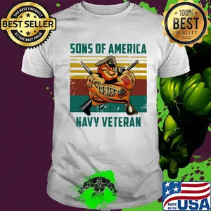 Sons of america navy veteran vintage retro shirt
