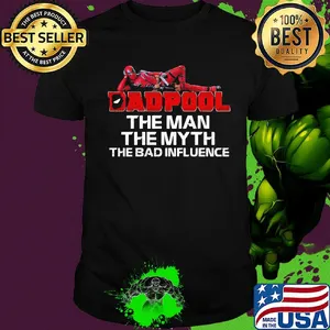 Spider man dad pool the man the myth the bad influence father's day shirt