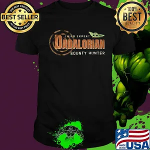 Star wars baby yoda child expert dadalorian bounty hunter shirt