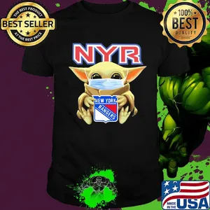 Star wars baby yoda mask hug new york rangers shirt