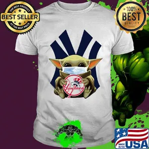 Star wars baby yoda mask hug new york yankees shirt