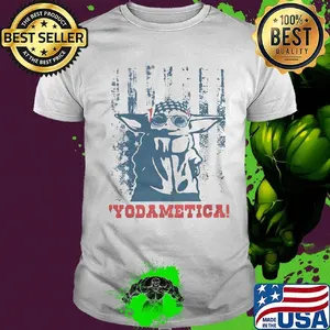 Star wars baby yoda yodametica american flag independence day shirt