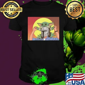 Star wars darth vader and baby yoda sunset happy father's day shirt