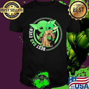 Star wars master yoda and baby yoda best dad ever happy father's day shirt