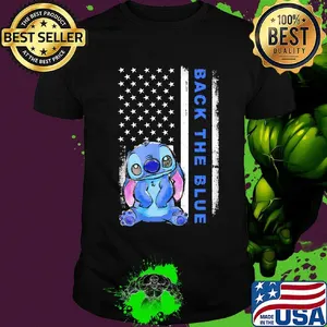 Stitch back the blue american flag independence day shirt