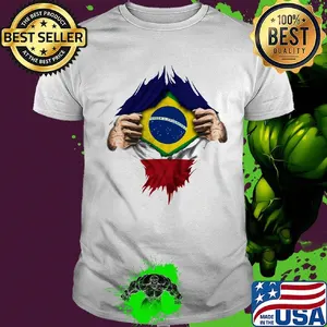 Superhero brazil flag tear shirt