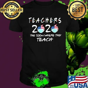 Teachers 2020 the zoom where they teach apple mask american flag independence day shirt
