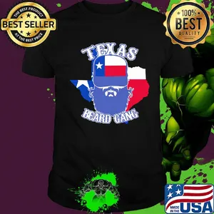Texas beard gang flag map shirt