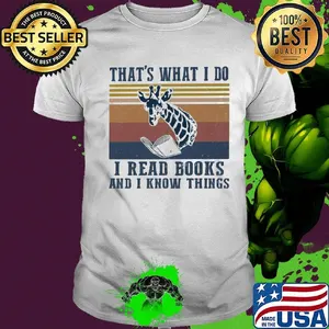 That's What I Do I Read Books And I Know Things Giraffe Vintage Retro Shirt