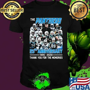 The carolina panthers 25th anniversary 1995 2020 thank you for the memories shirt