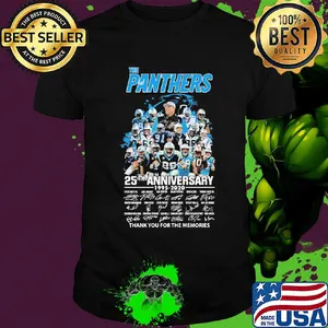 The carolina panthers football 25th anniversary 1995 2020 thank you for the memories signatures shirt
