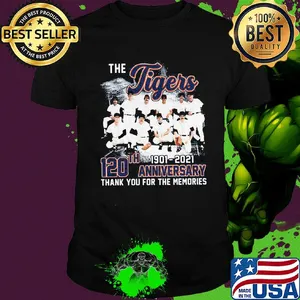 The detroit tigers 120th anniversary 1901 2021 thank you for the memories signatures shirt