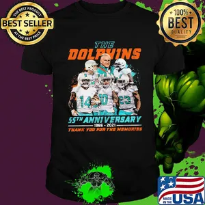 The miami dolphins 55th anniversary 1966 2021 thank you for the memories shirt