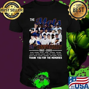 The new york mets 58th anniversary 1962 2020 thanks you for the memories shirt