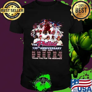 The philadelphia phillies 130th anniversary 1890 2020 thank you for the memories signatures shirt