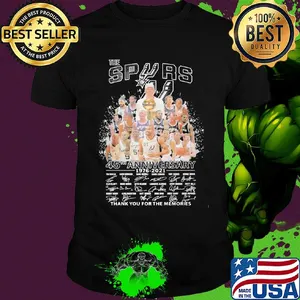 The san antonio spurs 45th anniversary 1976 2021 thank you for the memories signatures shirt
