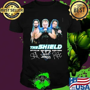 The shield seth rollins dean ambrose roman reigns signatures light shirt