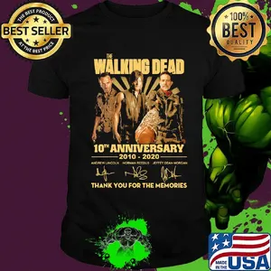The walking dead movie 10th anniversary 2010 2020 thank you for the memories signatures shirt
