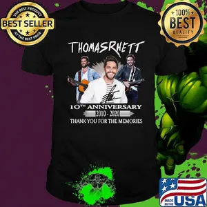 Thomas rhett 10th anniversary 2010 2020 thank you for the memories guitar shirt
