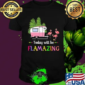 Today Will Be Flamazing Camping Flamingo Shirt