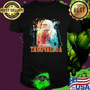 Tua tagovailoa miami dolphins football water colors shirt