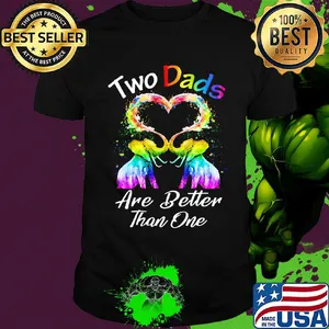 Two dad are better than one heart elephant lgbt shirt