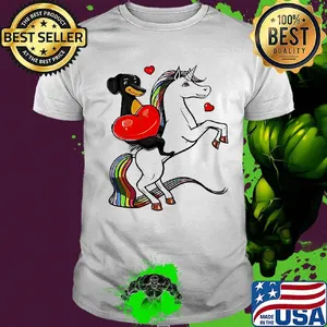 Unicorn And Dachshund Dog Heart shirt