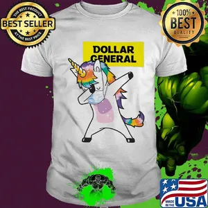 Unicorn mask dollar general logo shirt