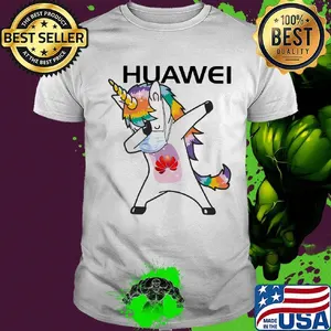 Unicorn mask huawei logo shirt