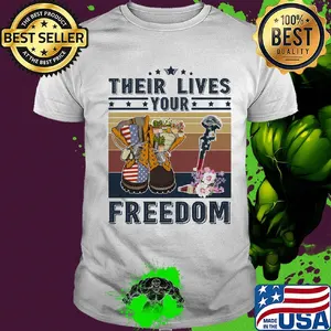 Veteran their lives your freedom flowers vintage retro shirt