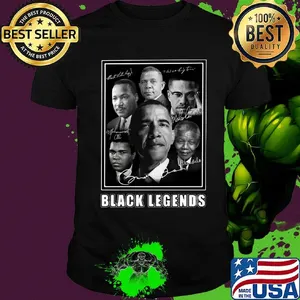 Vintage black history legends characters signatures shirt