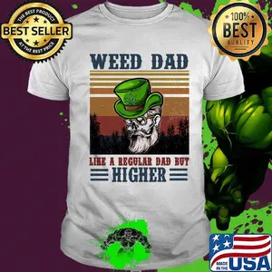 Weed Dad Like A Regular Dad But Higher Man Vintage Retro Shirt