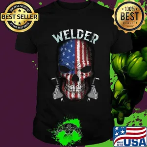 Welder American Flag Independence Day Skullcap Shirt
