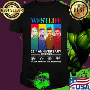 Westlife 22th anniversary 1998 2020 thank you for the memories signatures shirt