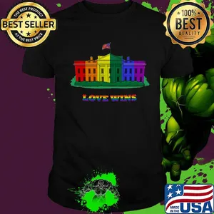 White House American Flag Independence Day LGBT Love Wins Shirt