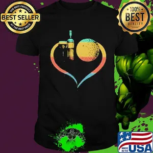 Wine heart golf vintage shirt