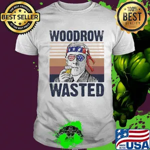 Woodrow wasted wine American flag veteran Independence Day vintage retro shirt