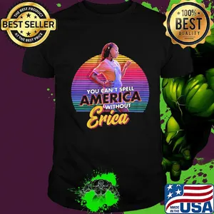 You can't spell america without erica vintage retro black shirt