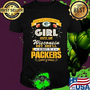 You can take the girl out of wisconsin but she'll always be a green bay packers shirt