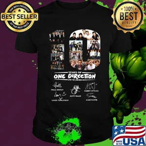 10 years of one direction 2010 2020 members signatures shirt