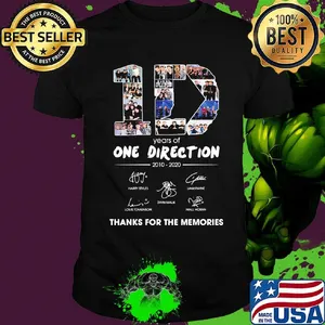 10 years of one direction 2010 2020 thank you for the memories signatures shirt