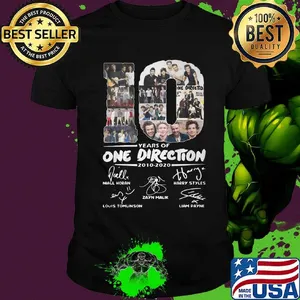 10 years of one direction band 2010 2020 signatures shirt