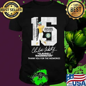 15 Claudell washington thank you for the memories signature shirt